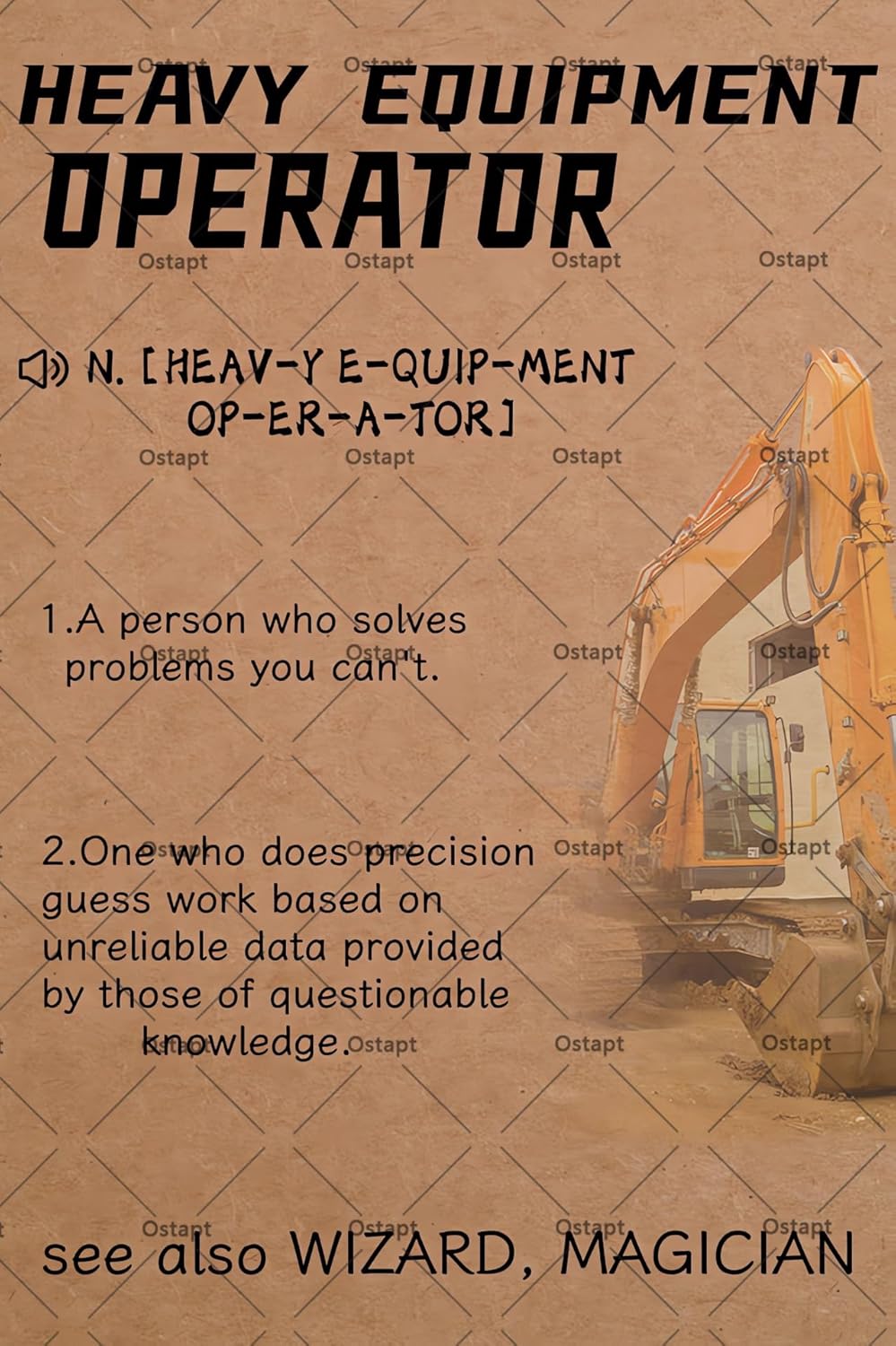 Heavy Equipment Sign - Panneau en étain amusant « Menu