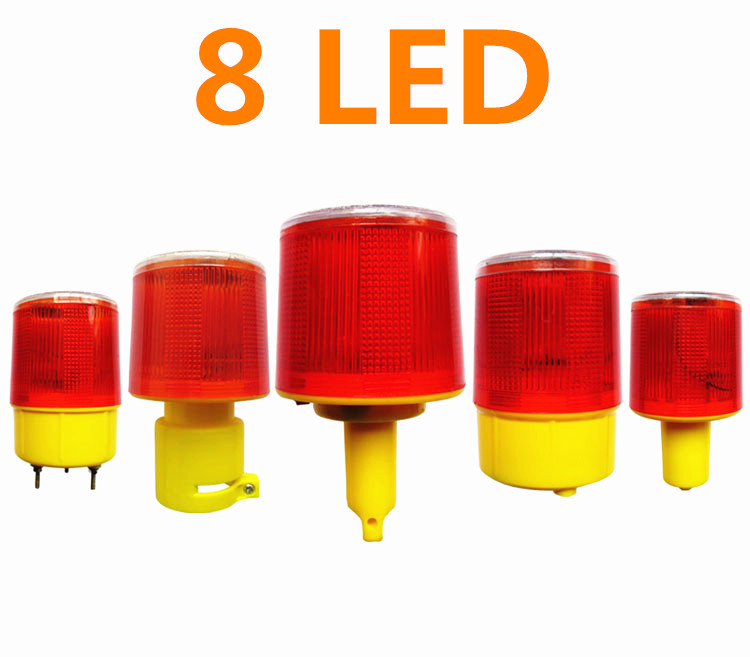 Road Traffic Cone - Lumières solaires lumineuses à LED, 8LED,