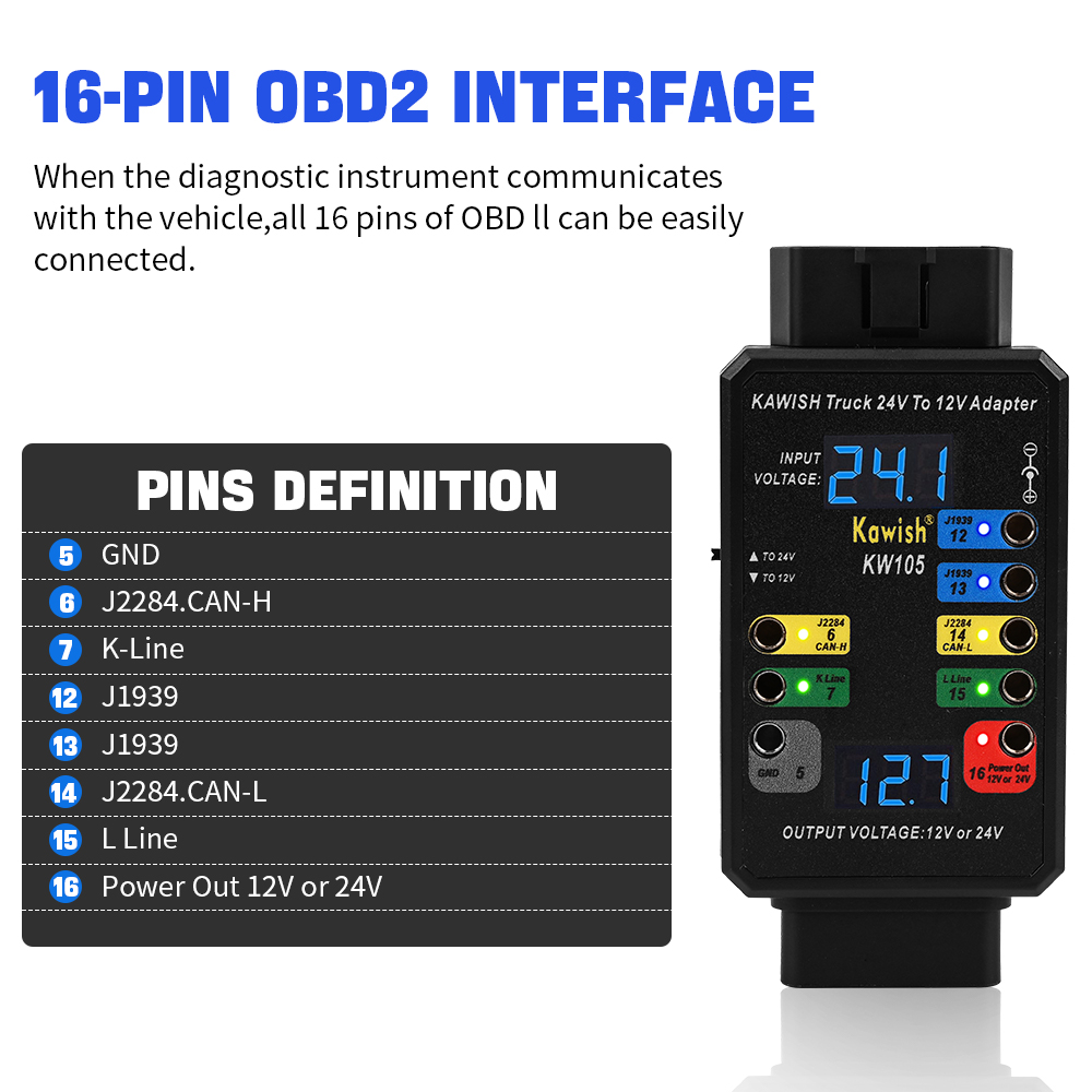 Heavy Equipment Diagnostic Tool - Nouveau! Adaptateur de camion robuste KW105,