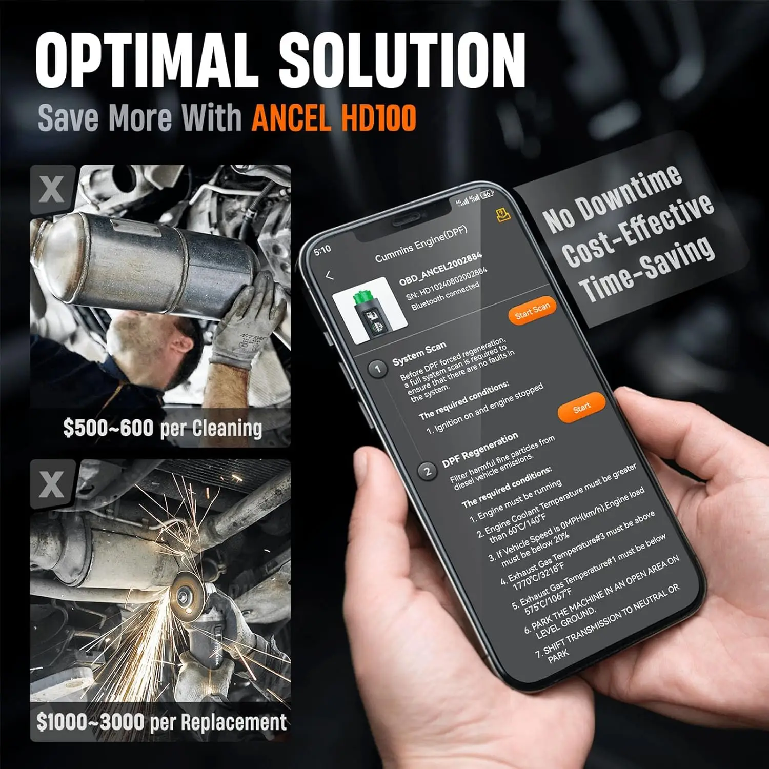 Ancel HD100 DPF réinitialiser  - Heavy Equipment Diagnostic Tool avis et prix