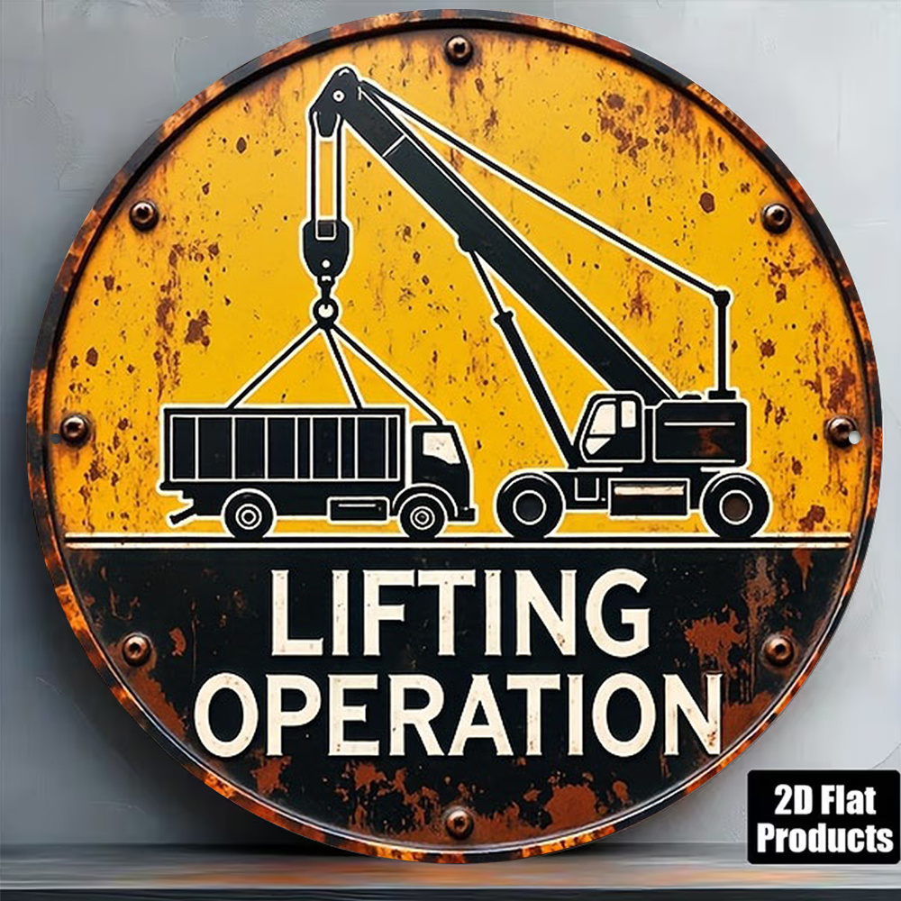 Panneau métallique 2D rond de  - Heavy Equipment Sign avis et prix